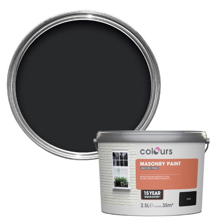 Colours Black Smooth Masonry Paint 2 5l~03197585 02c?$MOB PREV$&$width=768&$height=768