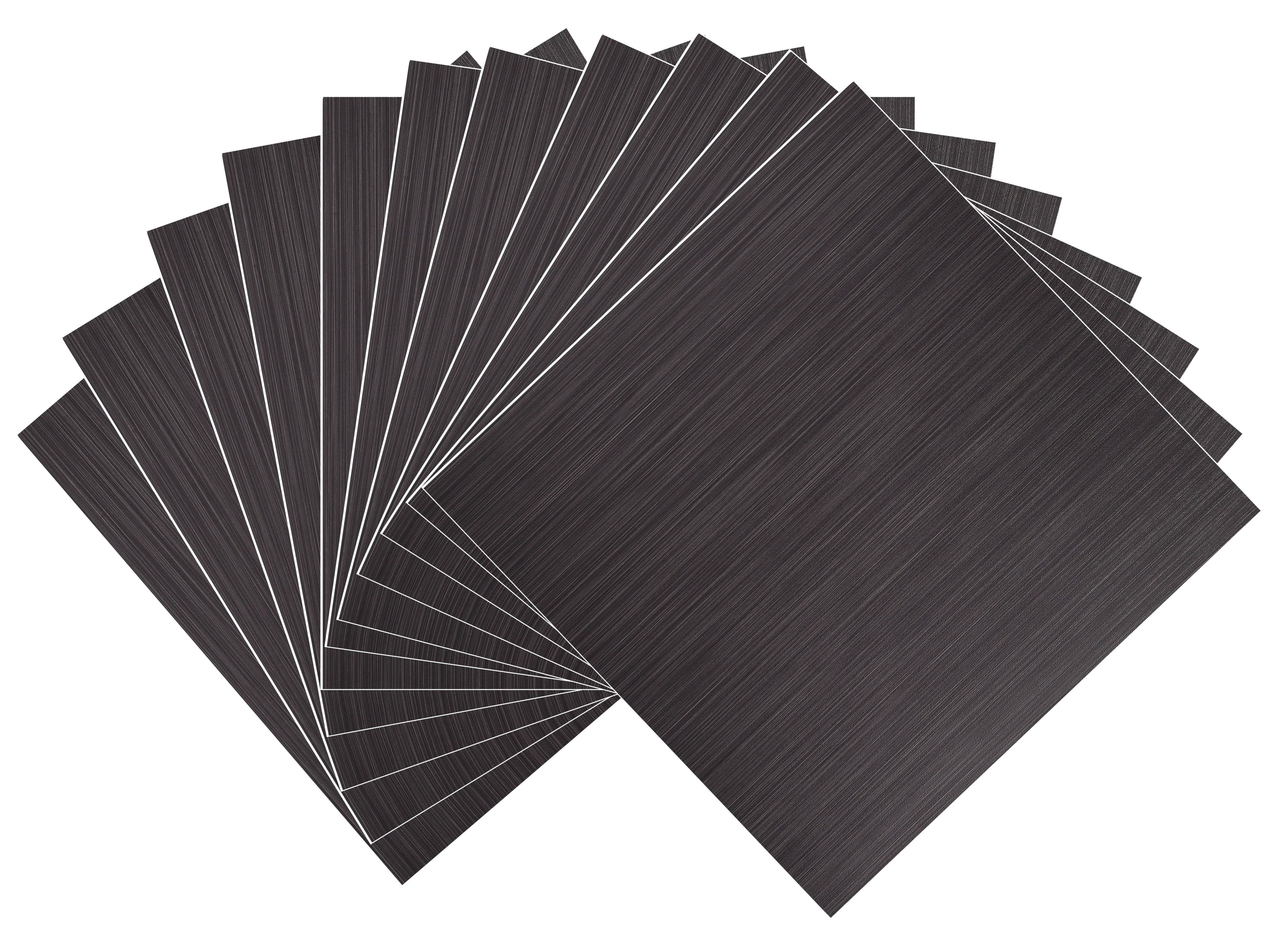 Colours Black Vinyl tile, Pack of 11
