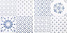 Colours Blue & white Patchwork effect Vinyl tile, Pack of 11