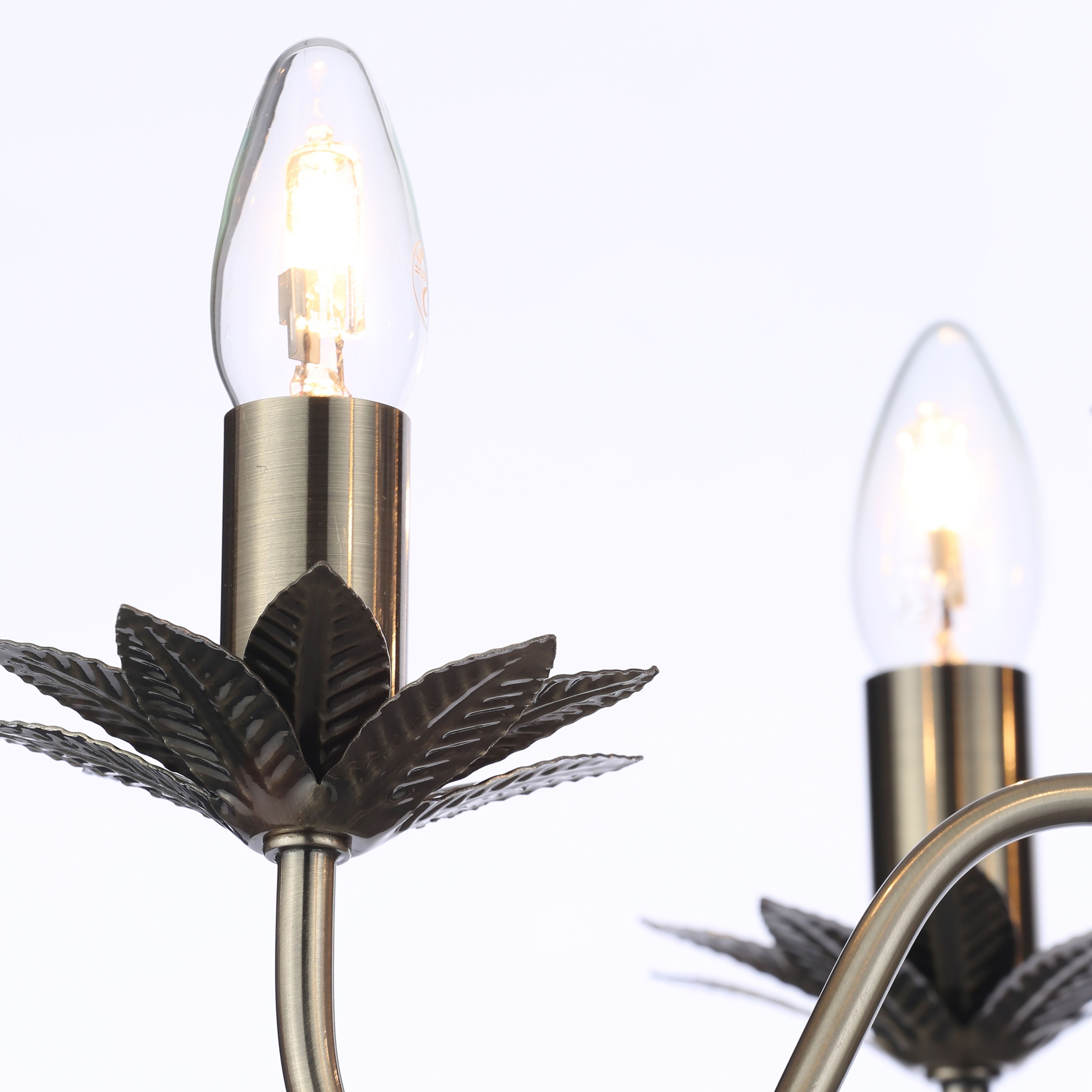 Colours Bora Pineapple Glass & metal Antique brass effect 5 Lamp Ceiling light