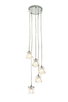 Colours Borrello Ice cube Glass & metal Silver effect 5 Lamp Ceiling light