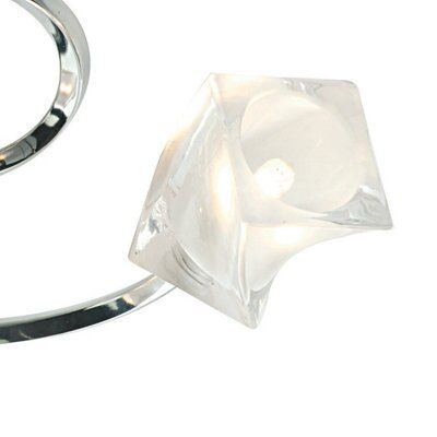 Colours Borrello Swirl Brushed Glass & metal Chrome effect 3 Lamp Ceiling light