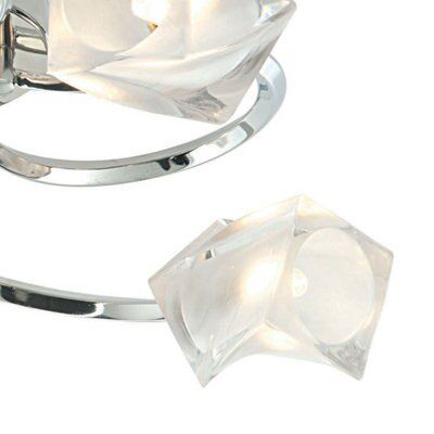 Colours Borrello Swirl Brushed Glass & metal Chrome effect 5 Lamp Ceiling light