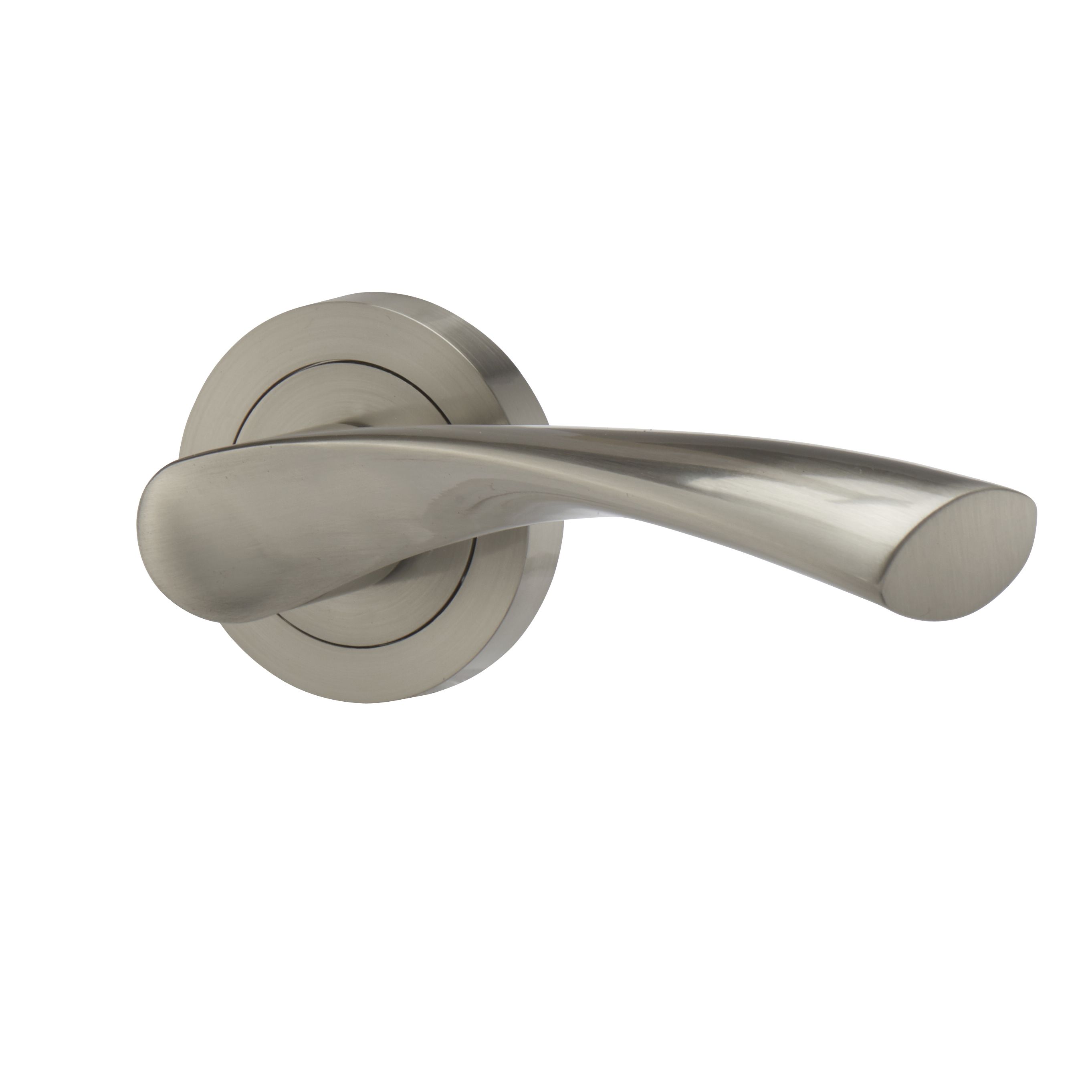 Colours Breage Rose Nickel Effect Zamak Latch Door Handle L121mm Pair Diy At Bandq 9309