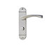 Colours Breage Satin Nickel effect Zinc alloy Curved Bathroom Door handle (L)121mm, Pair