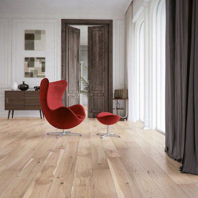 Colours Bredene cream Oak effect Real wood top layer flooring, 1.37m²