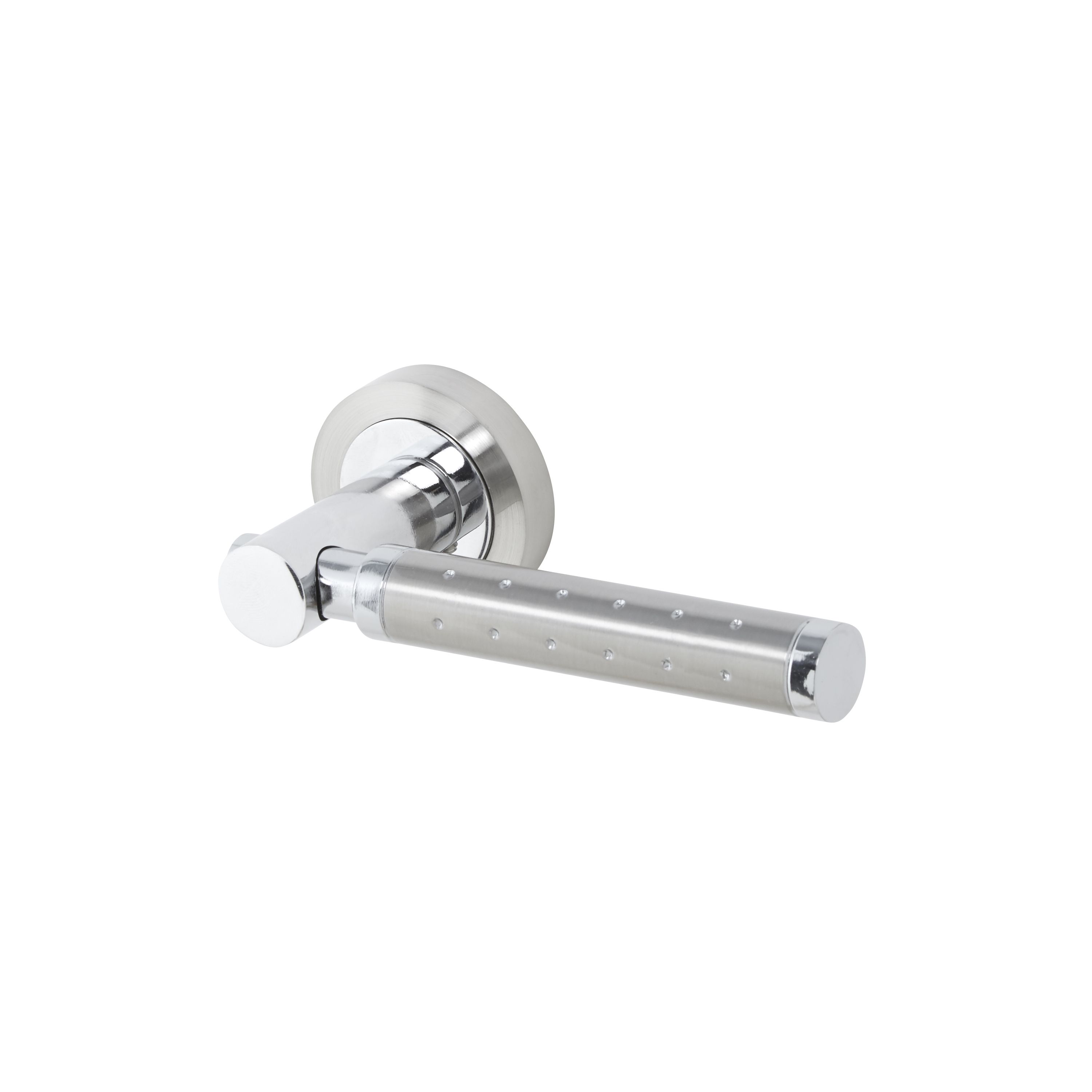 Colours Brigg Nickel effect Aluminium Straight Latch Door handle (L)132.8mm DIY at B&Q