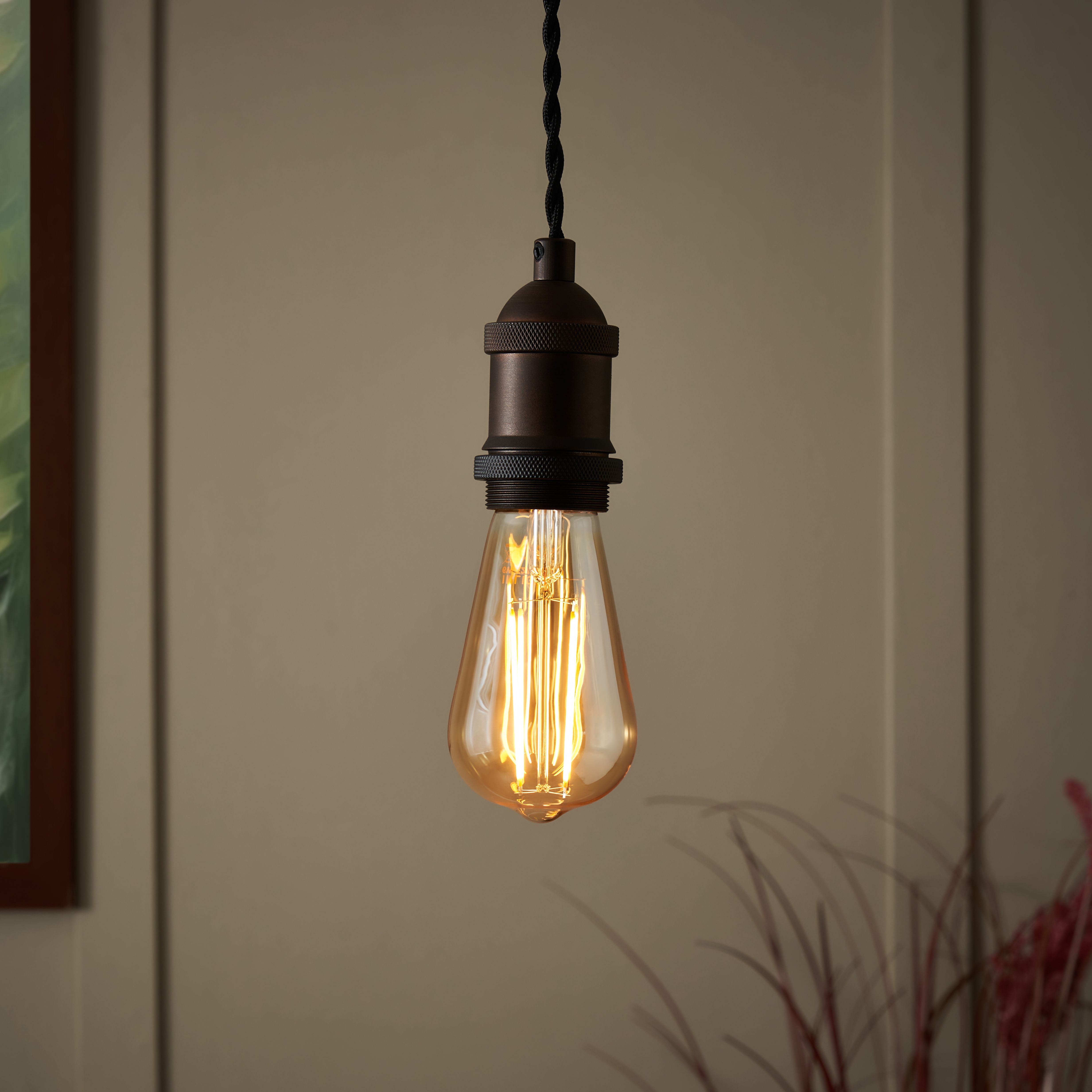 Colours Bronze effect Pendant ceiling light, (Dia)100mm