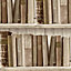 Colours Brown Bookcase Smooth Wallpaper