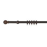 Colours Brown Walnut effect Fixed Curtain pole, (L)1.6m