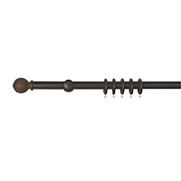 Colours Brown Walnut effect Fixed Curtain pole, (L)1.8m