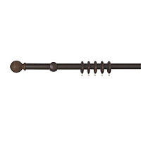 Colours Brown Walnut effect Fixed Curtain pole, (L)3.6m
