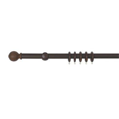 Colours Brown Walnut effect Fixed Curtain pole, (L)3m | DIY at B&Q