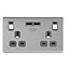 Colours Brushed steel effect Double USB socket, 2 x 3.1A USB