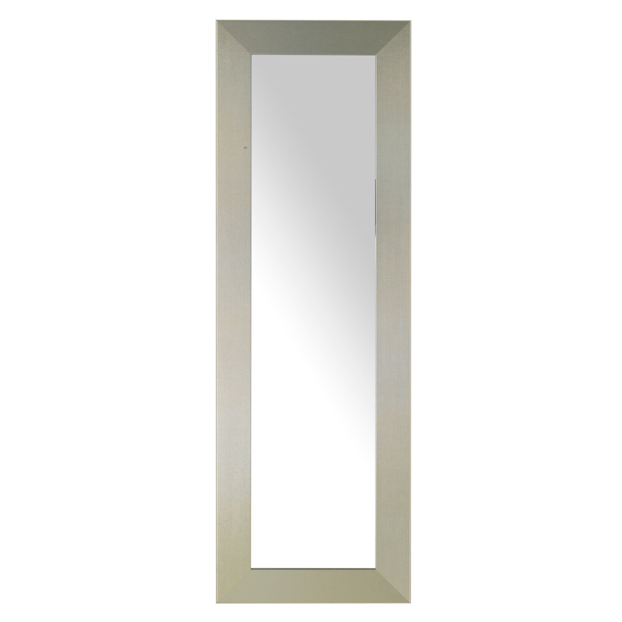 Colours Bullnose Grey Rectangular Framed Framed mirror (W)450mm