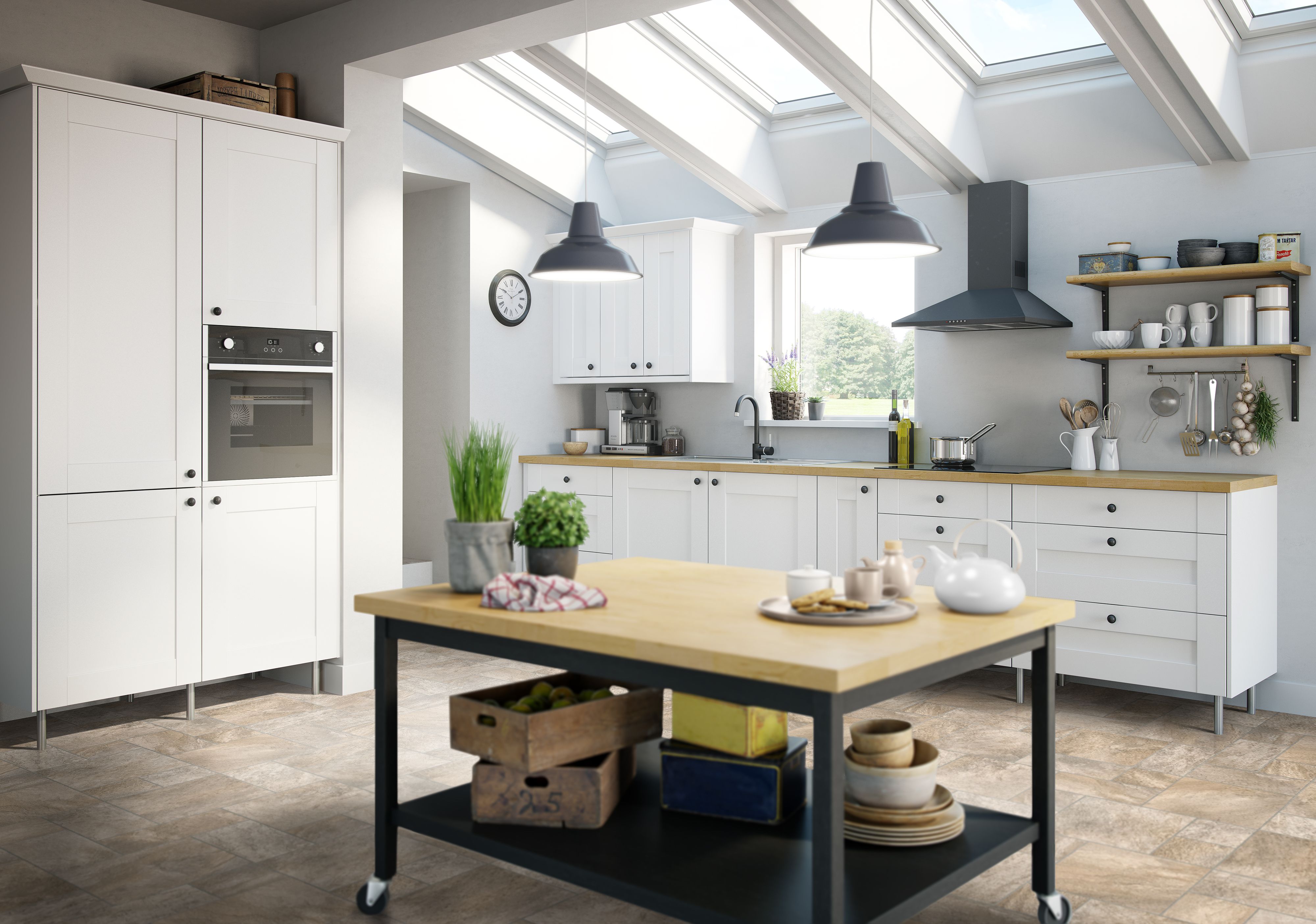 Colours Burgio Beige Tile Stone effect Vinyl flooring