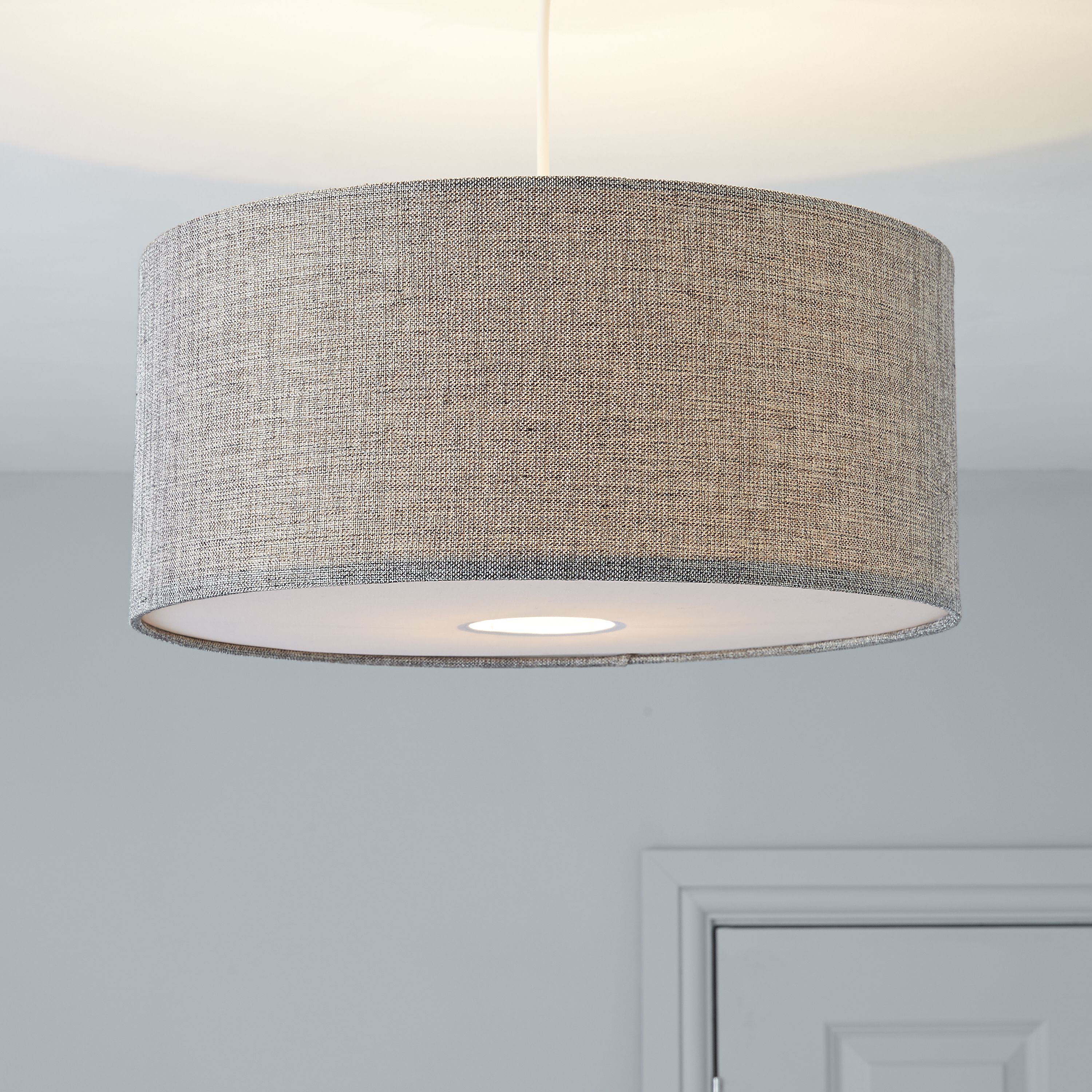 Light grey deals drum lampshade