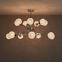 Colours Caelus Brushed Metal Chrome effect 14 Lamp Ceiling light