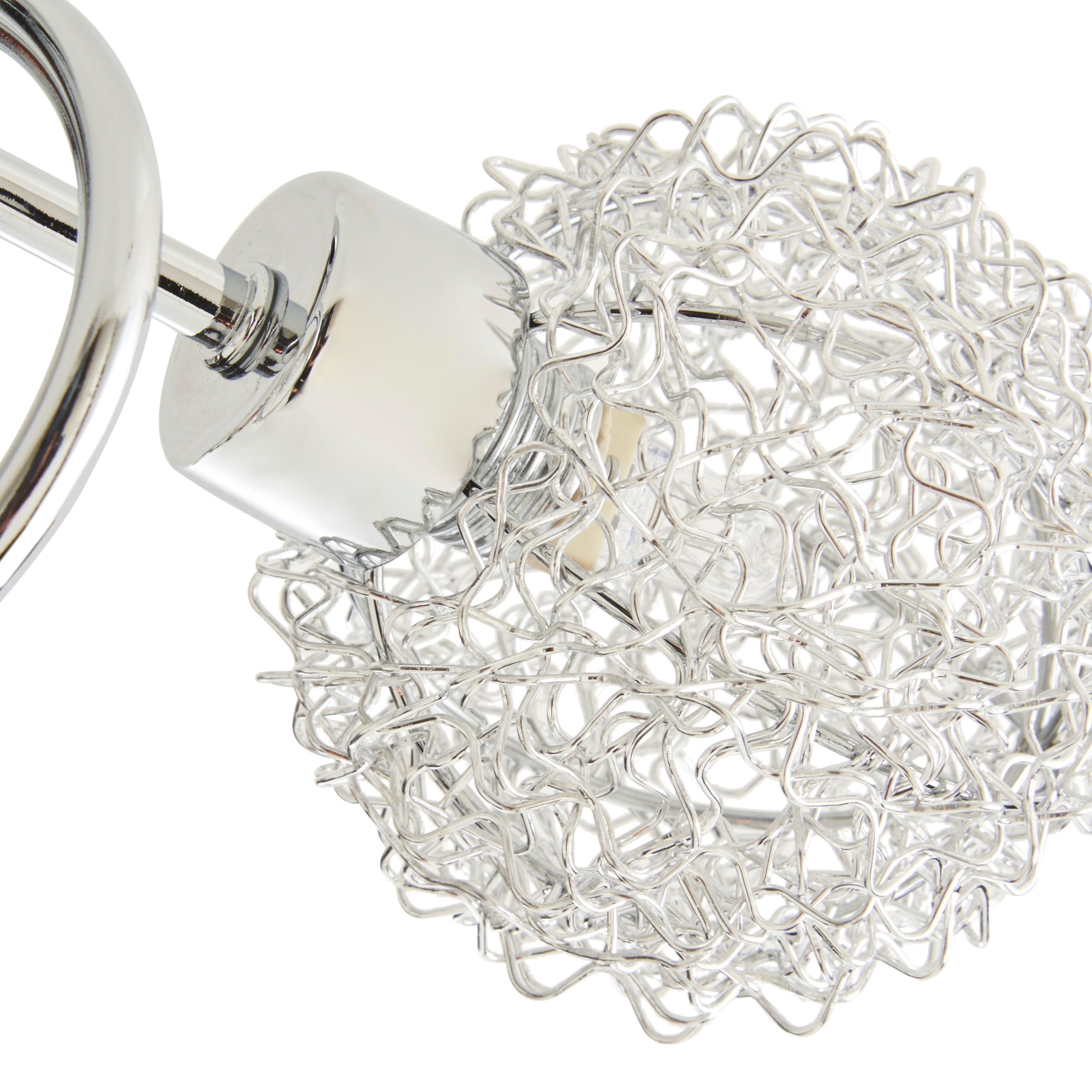 Colours Caelus Brushed Metal Chrome effect 3 Lamp Ceiling light