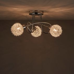 Alani chrome effect 3 on sale lamp ceiling light