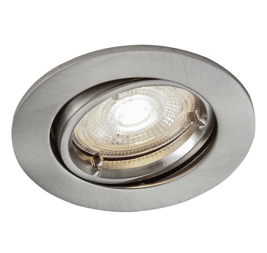 Colours Caius Chrome effect Adjustable LED Warm white Downlight 4.9W IP20