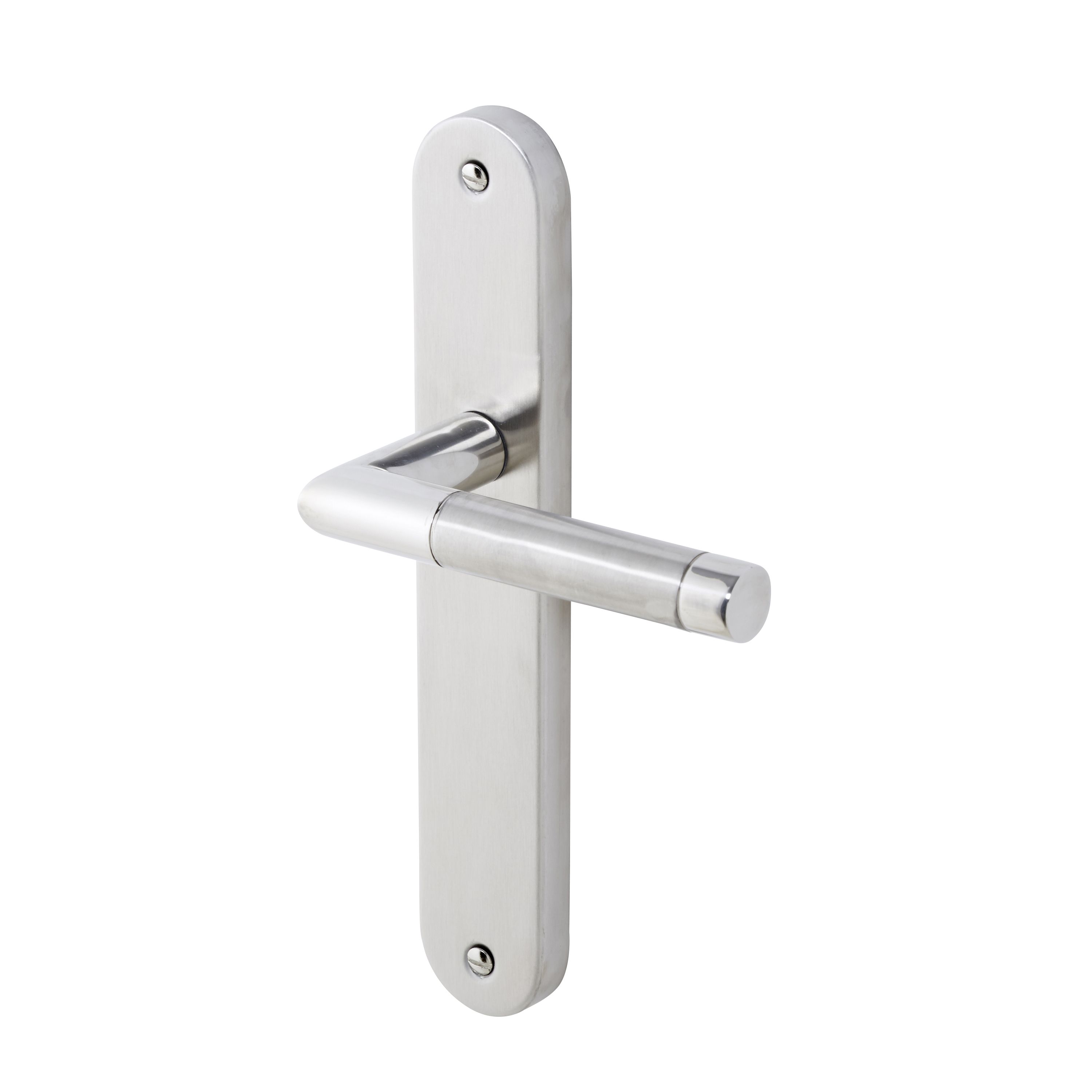 Colours Callac Stainless Steel Straight Latch Door Handle L 130mm Pair Diy At B Q