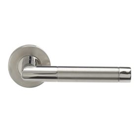 Colours Callac Stainless steel Straight Lever on Rose Latch Door handle (L)130mm