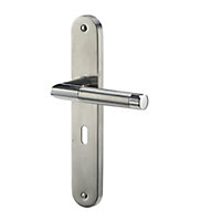 Colours Callac Stainless steel Straight Lock Door handle (L)130mm