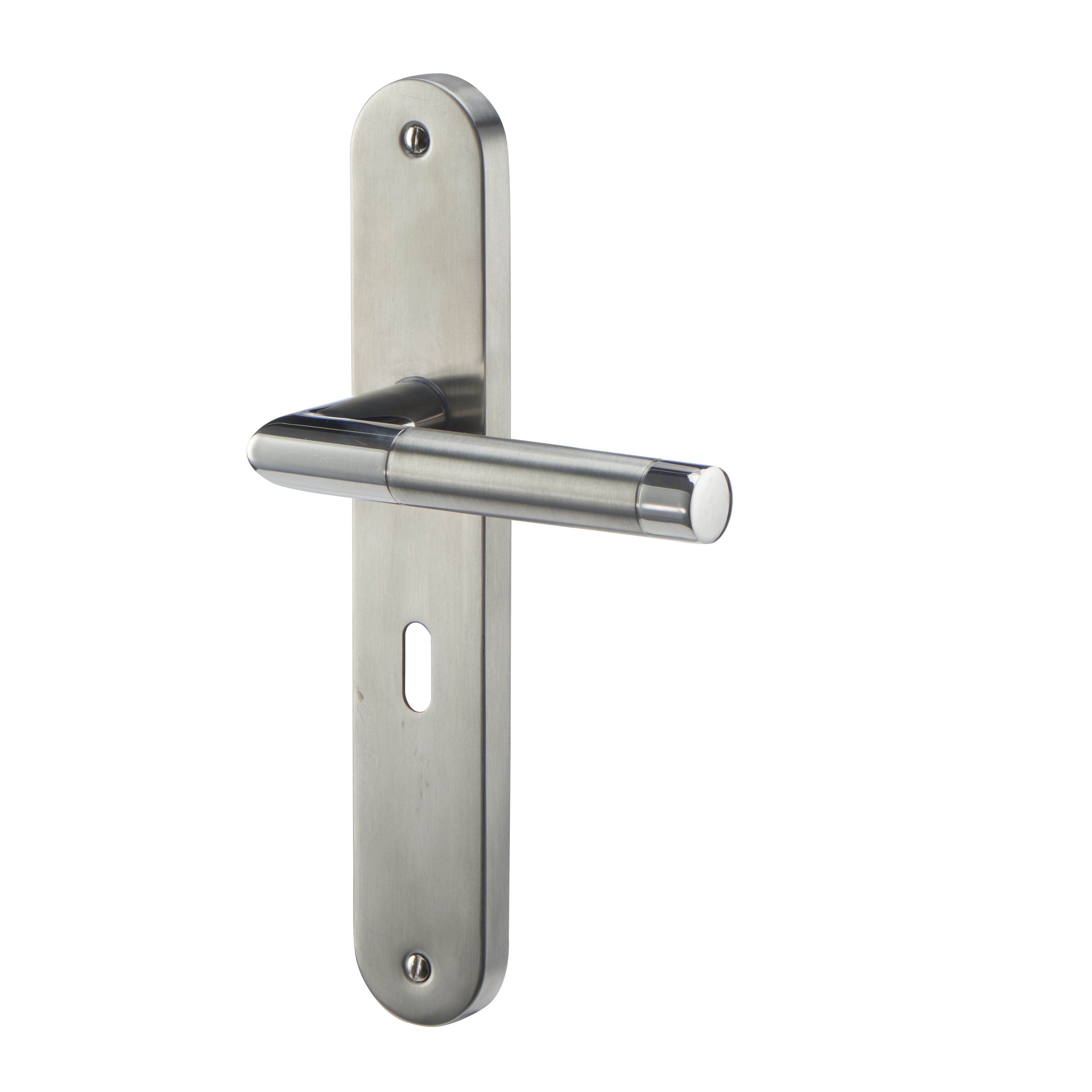 Colours Callac Stainless steel Straight Lock Door handle (L)130mm