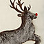Colours Camari Reindeer appliqué Brown Cushion (L)45cm x (W)45cm