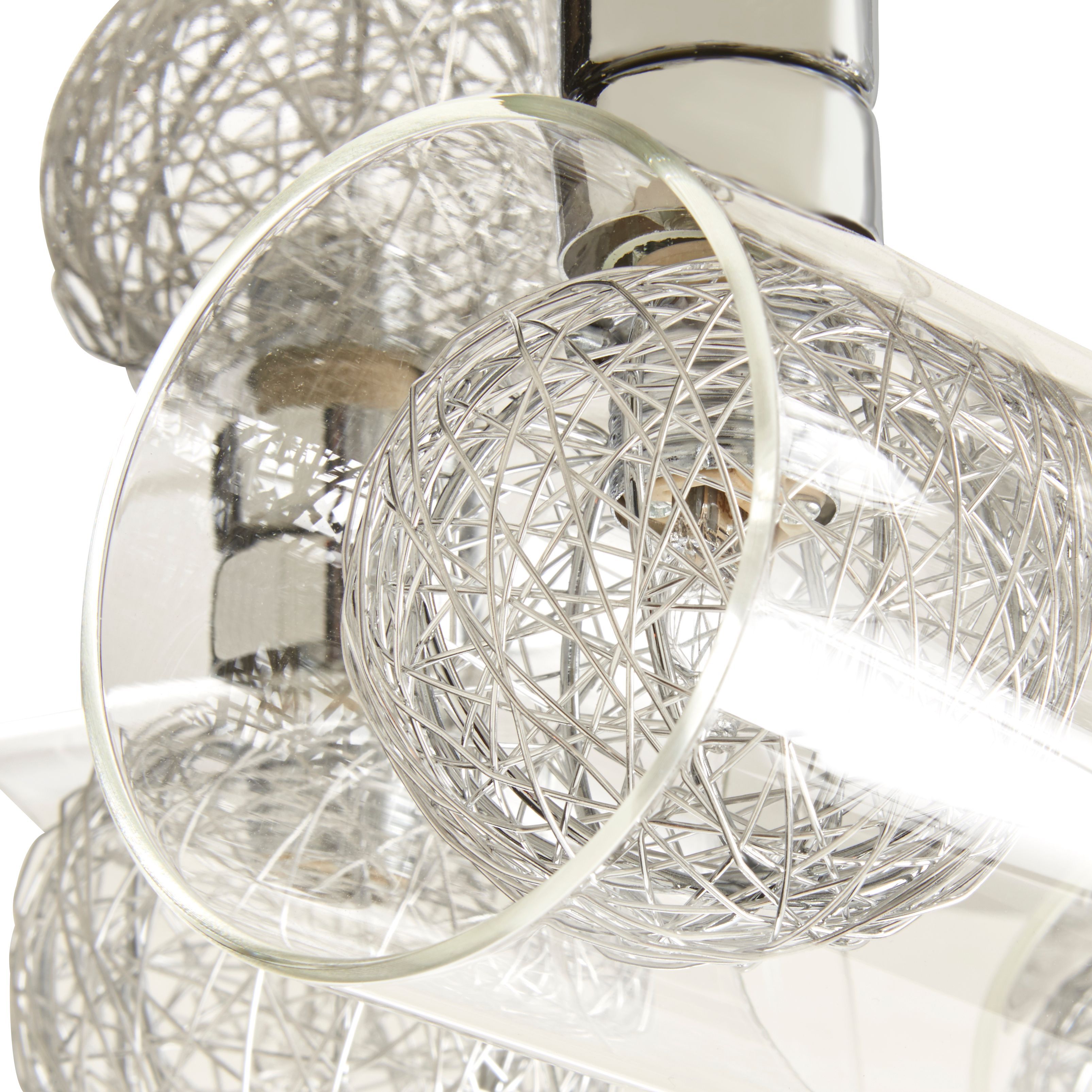 Colours Camenae Brushed Glass & metal Chrome effect 5 Lamp Ceiling light