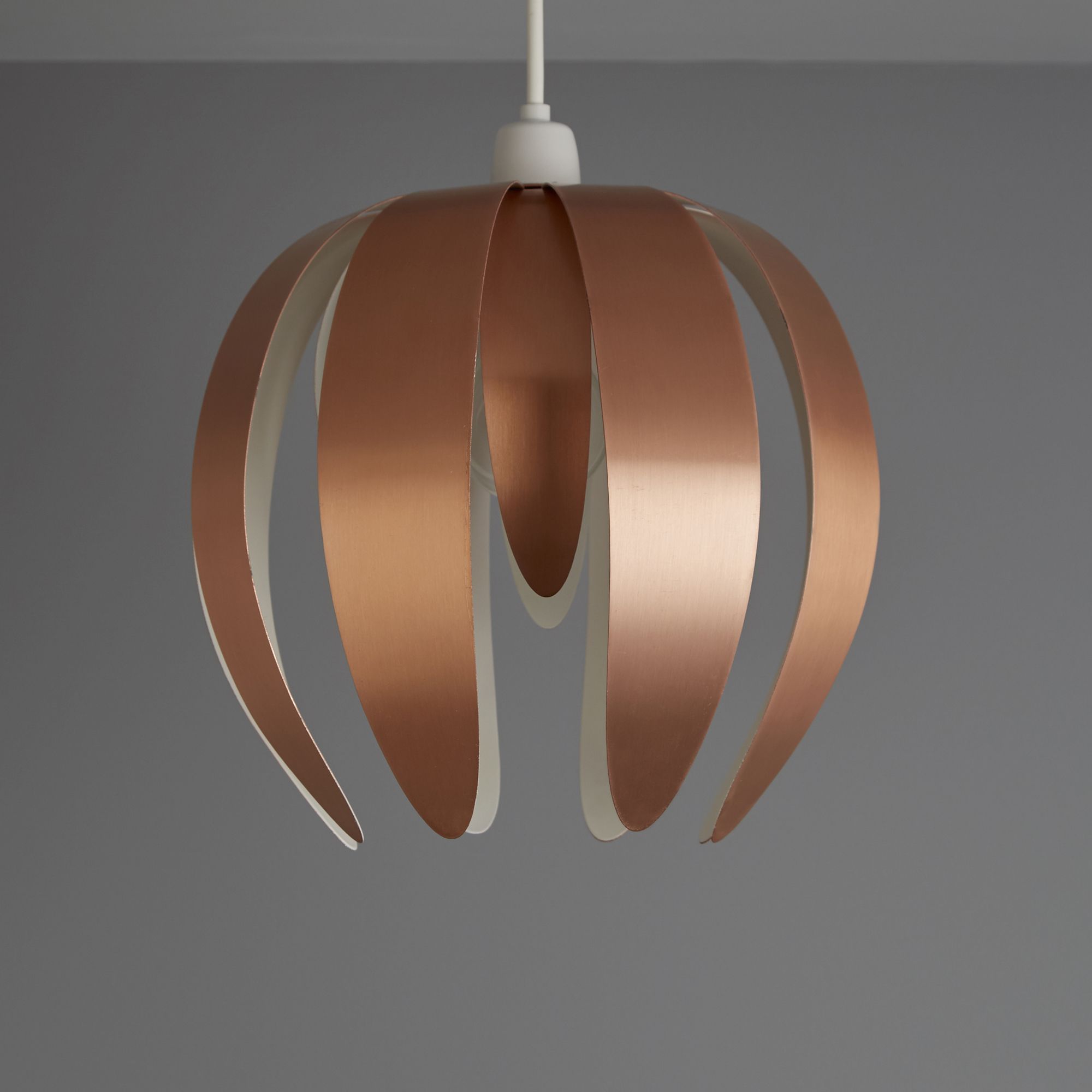 Copper effect outlet light shade