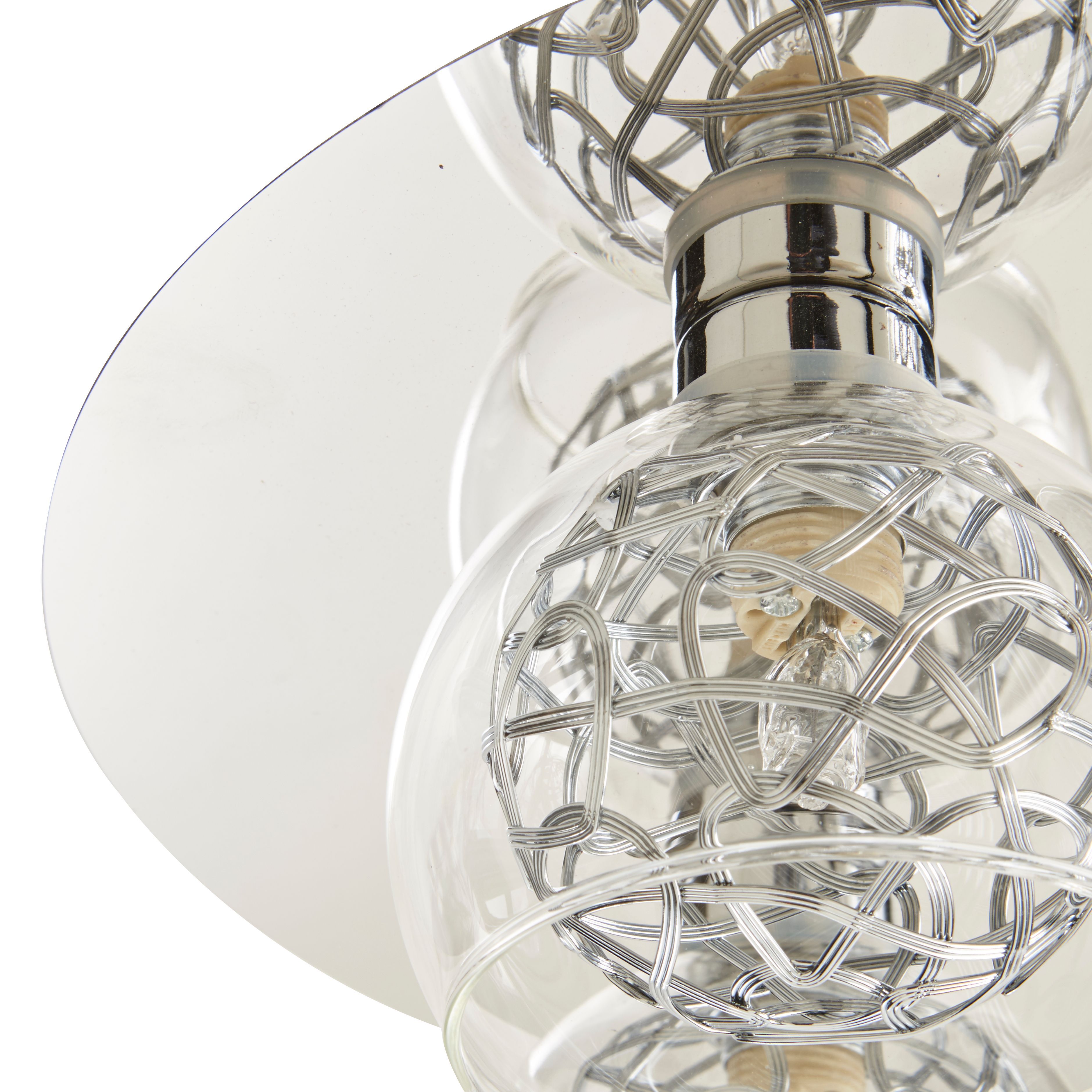 Colours Carmenta Brushed Glass & metal Chrome effect 4 Lamp LED Ceiling light