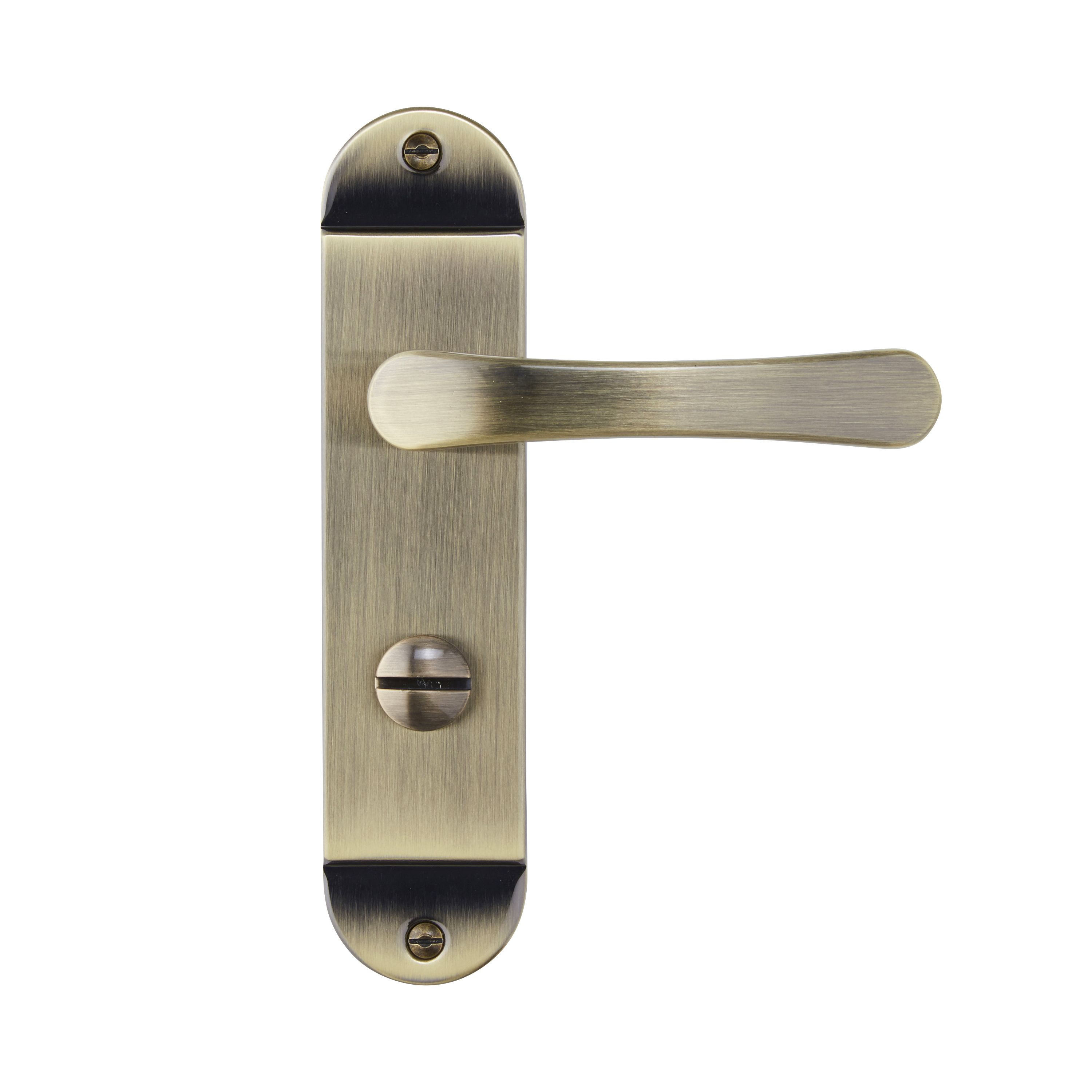 Colours Caspe Antique brass effect Steel Door handle (L)112mm, Pair
