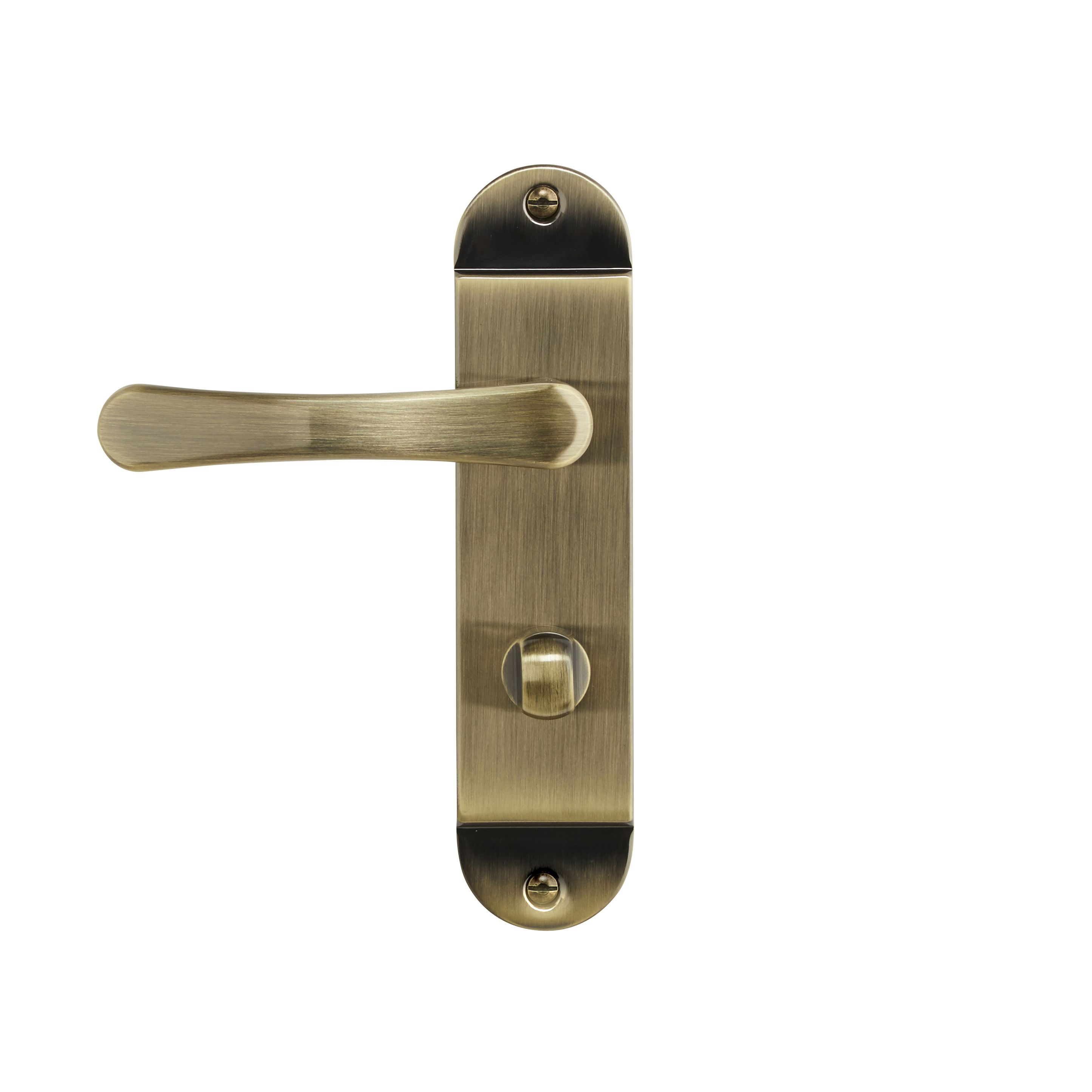 Colours Caspe Antique brass effect Steel Door handle (L)112mm, Pair - 3