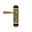 Colours Caspe Antique brass effect Steel Straight Bathroom Door handle (L)112mm, Pair