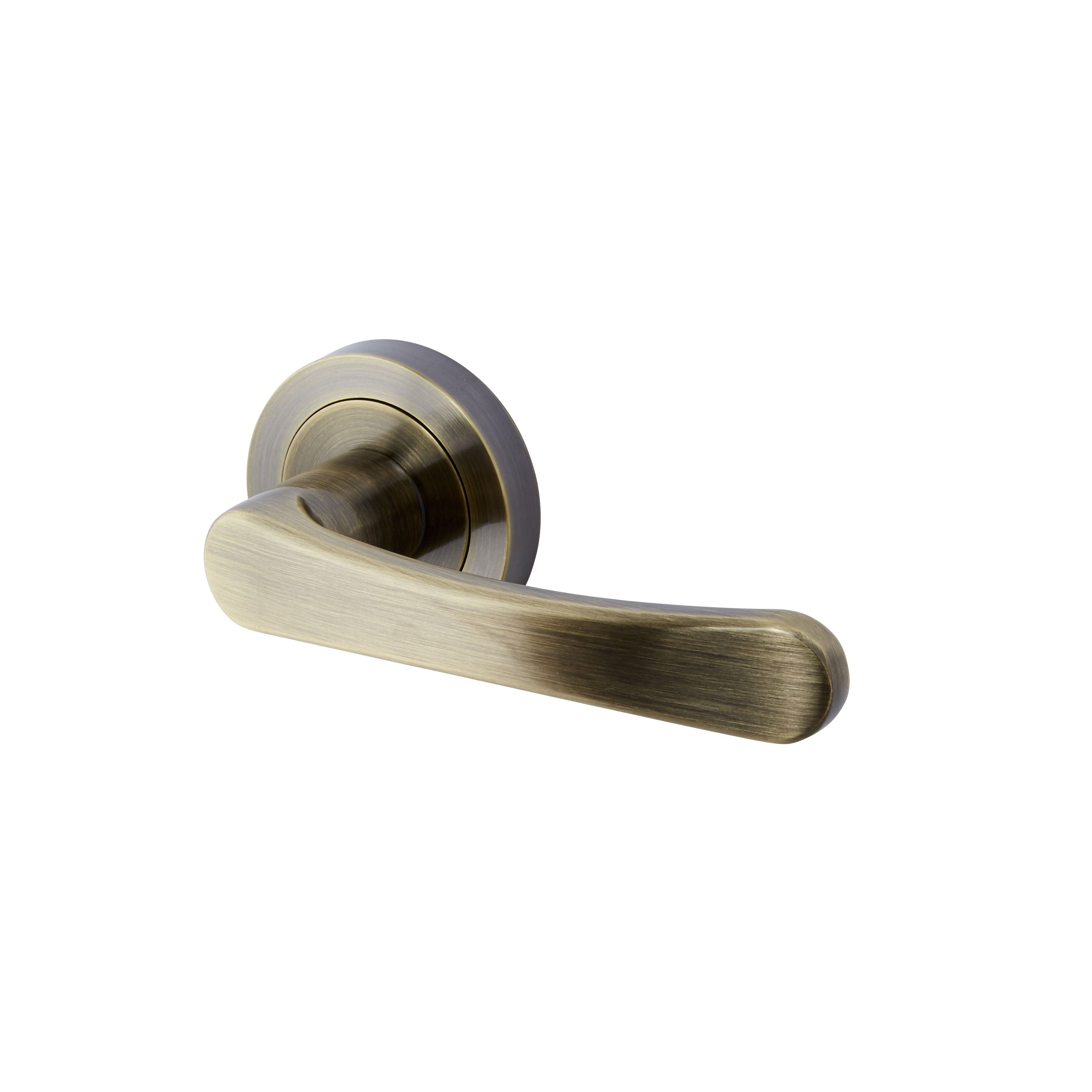 Colours Caspe Brown Antique brass effect Aluminium Straight Latch Door