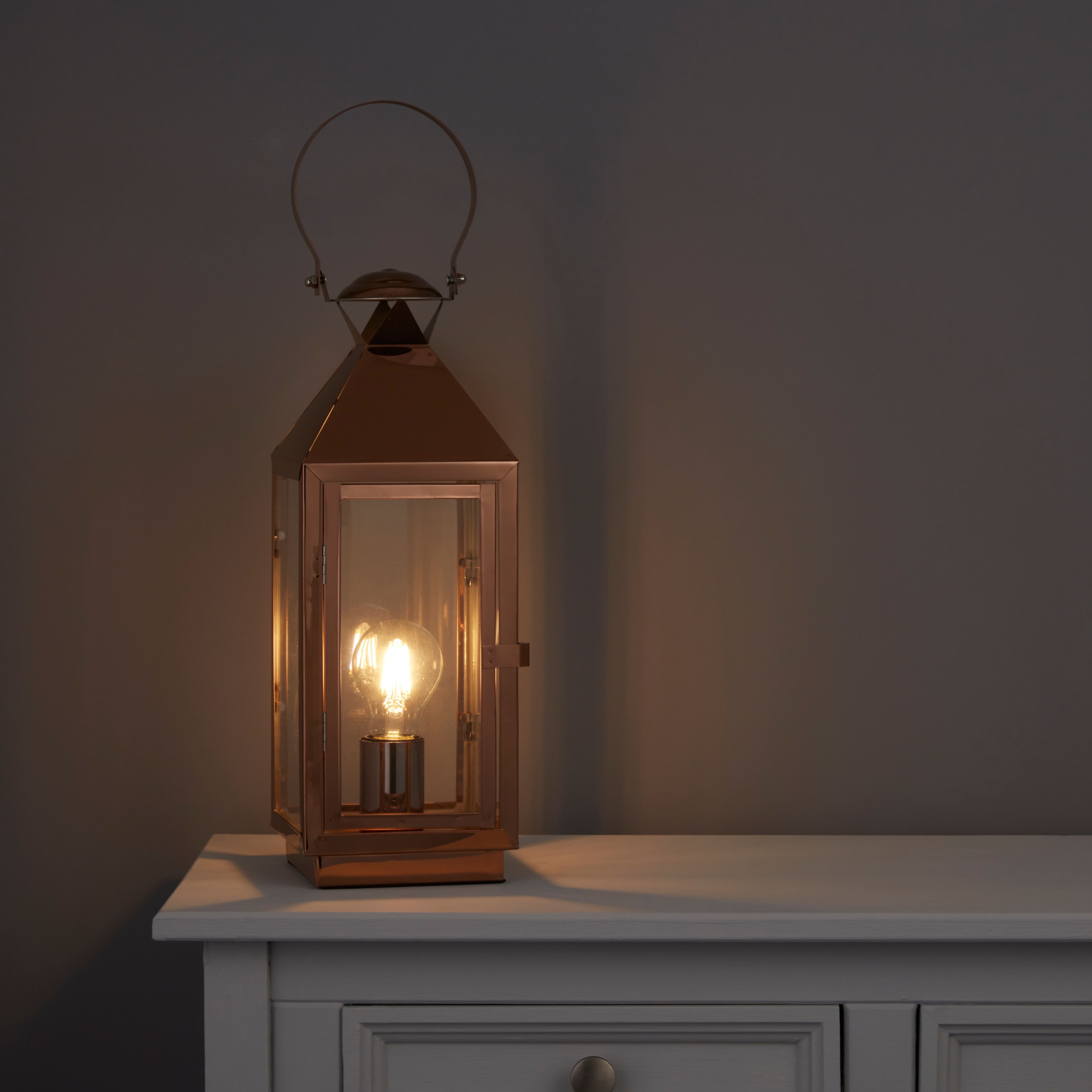 Colours Cayne Matt Copper effect Table lamp