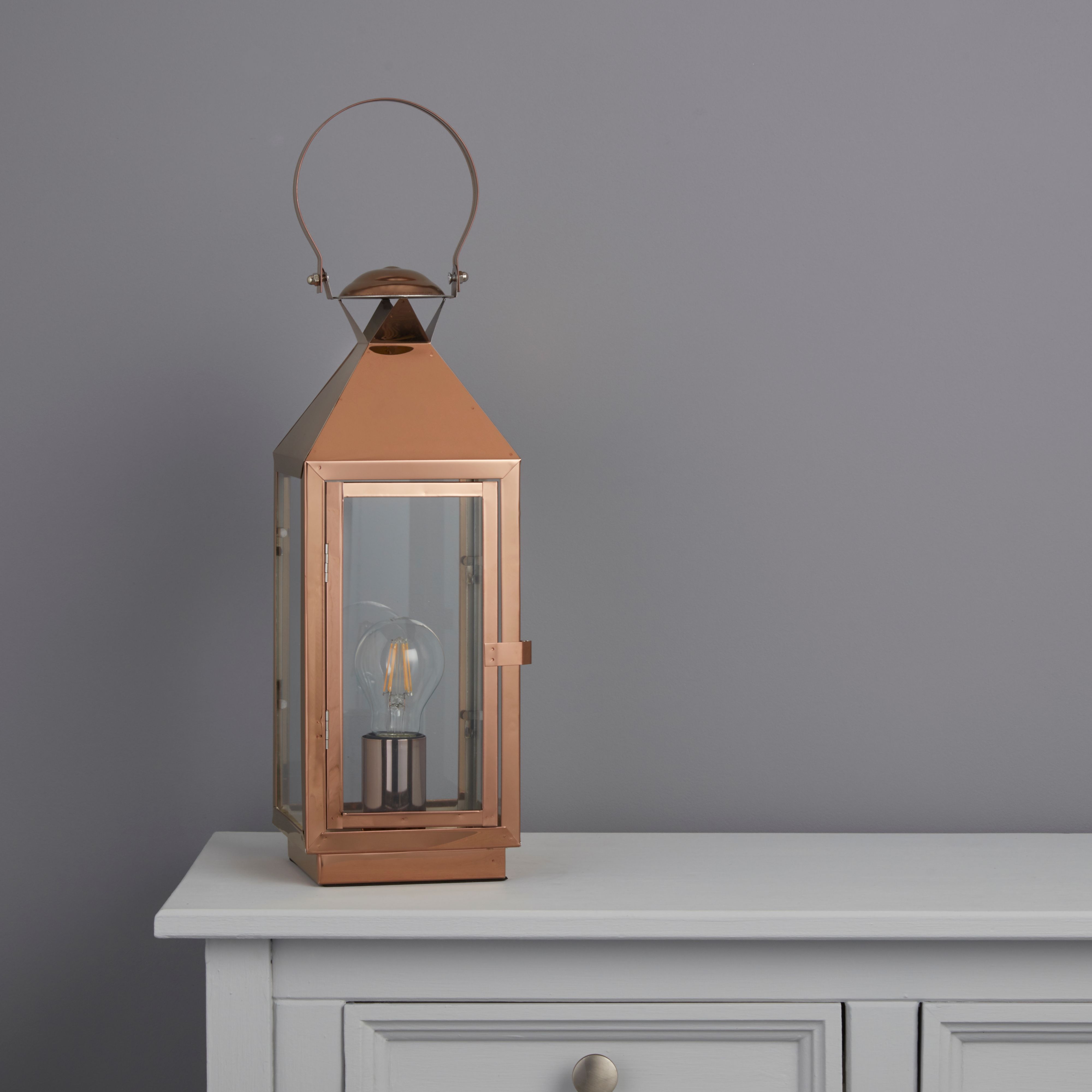 Colours Cayne Matt Copper effect Table lamp