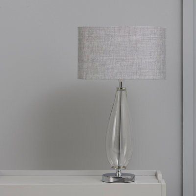 Colours Chalma Teardrop Matt Chrome effect Halogen Table lamp base