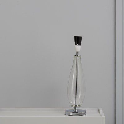 Colours Chalma Teardrop Matt Chrome effect Halogen Table lamp base