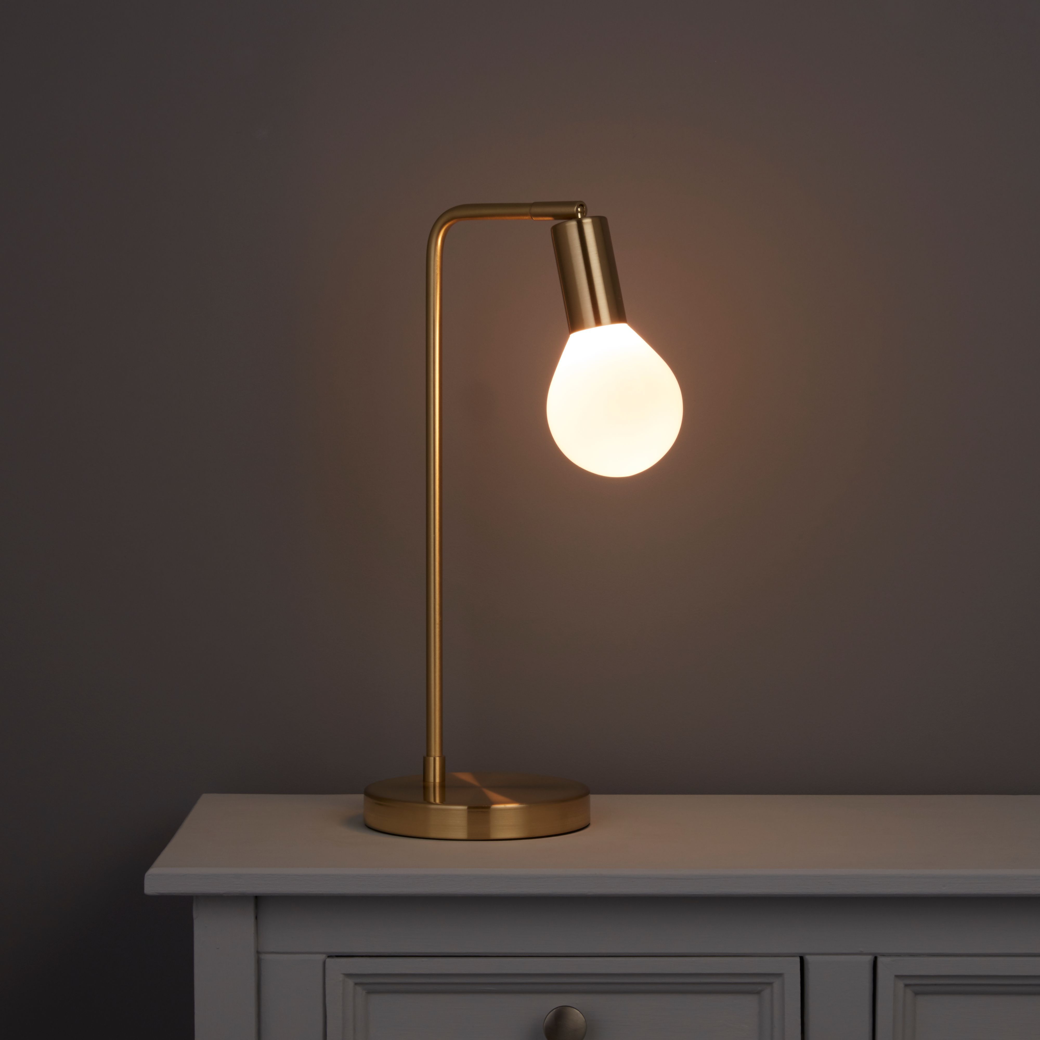 Colours Channing Matt Gold effect Table lamp