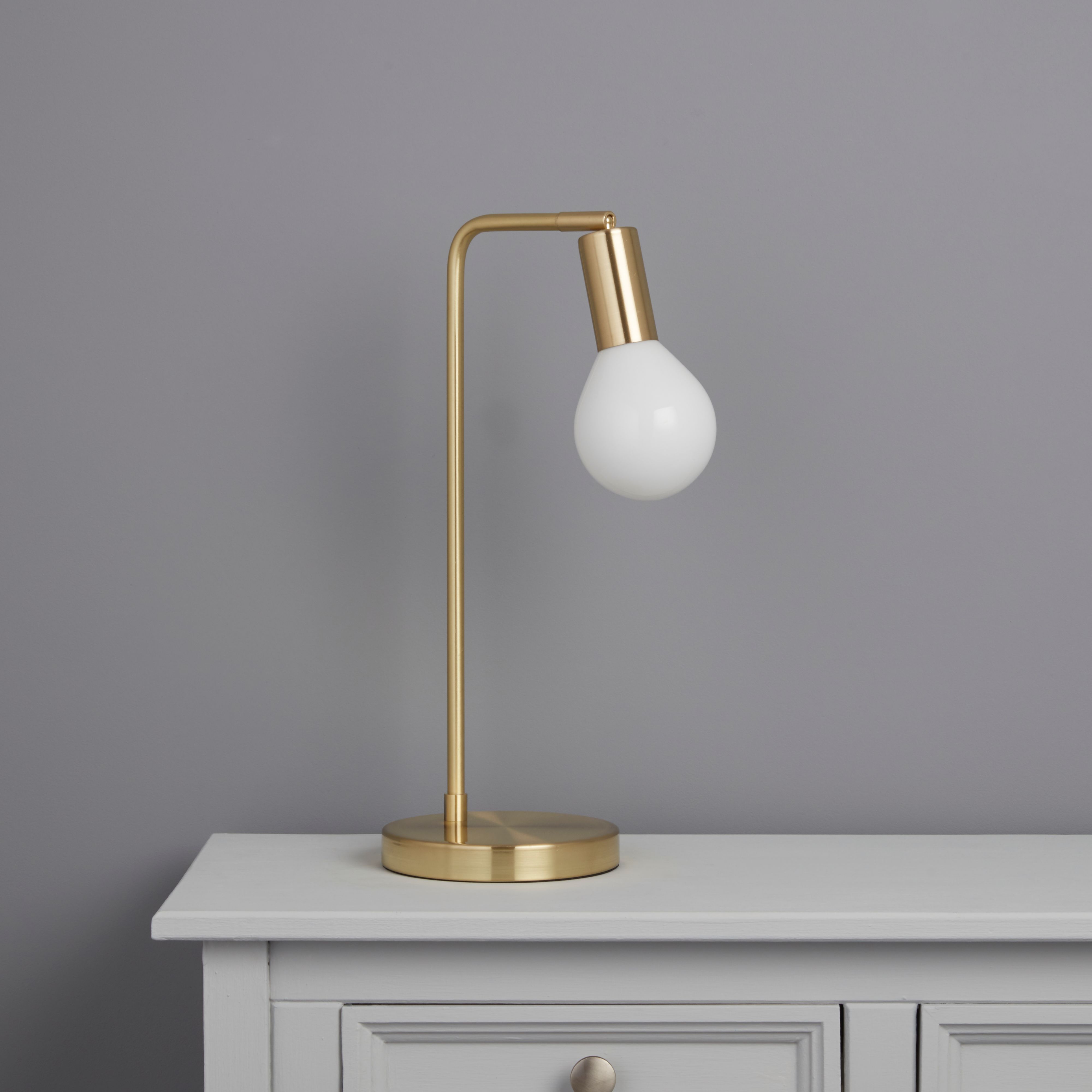 Colours Channing Matt Gold effect Table lamp