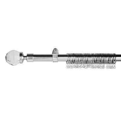 Colours Chateau Stainless steel effect Extendable Curtain pole, (L)2000mm-3000mm