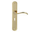Colours Chelm Brushed Gloss White Brass Scroll Lock Door handle (L)120mm