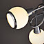 Colours Cherika Brushed Glass & steel Chrome effect 3 Lamp Ceiling light