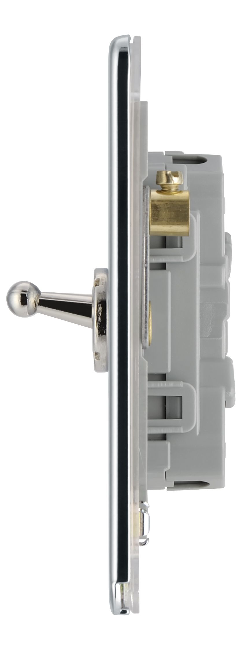 Colours Chrome 10A 2 way 2 gang Flat Toggle Screwless Switch