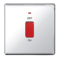 Colours Chrome 45A 1 gang Flat Cooker Screwless Switch
