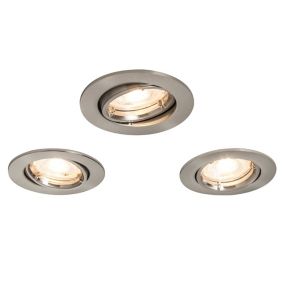 Colours Chrome effect Adjustable LED Warm white Downlight 4.9W IP20, Pack of 3