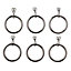Colours Chrome effect Curtain ring (Dia)16mm, Pack of 6